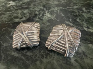 BEN ARI Vintage Ohrringe Modernist sehr groß Sterling Silber selten! - Bild 1 von 4