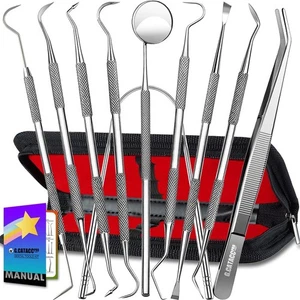 G.CATACC 10 Pack Dental Tools, 10 Tools Set With Case - Black  - Picture 1 of 9