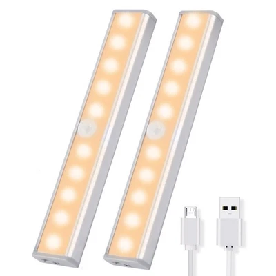 Luce con Sensore Di Movimento 10 LED Luce Sottopensile Cucina LED 2 pezz - Immagine 1 di 4