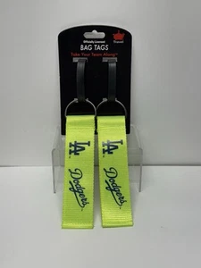 Etiquetas de equipaje de bolsa de viaje MLB con licencia oficial LA Dodgers NEON - Imagen 1 de 2