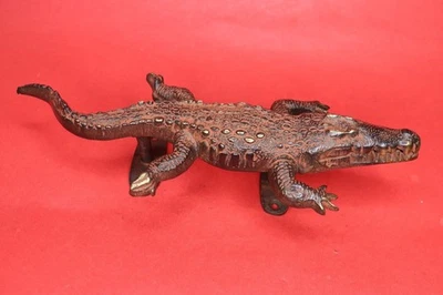 鳄鱼形状雕像手工制作黄铜家庭办公室装饰门拉手 — 第 1/4 张图片