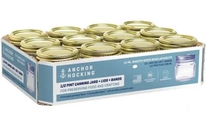 ANCHOR HOCKING 10984AHG17 Canning Jar Regular Mouth 8 oz (12-PACK) - Picture 1 of 5
