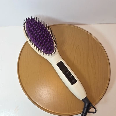 INSTYLER Straight UP Ceramic Straightening Brush w Heat White/Purple 00484 WORKS - Image 1 of 4