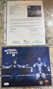 Foto promocional autografiada de Wwe Triple H & Stephanie McMahon ¡JSA LOA! Connors Cure! - Imagen 1 de 15