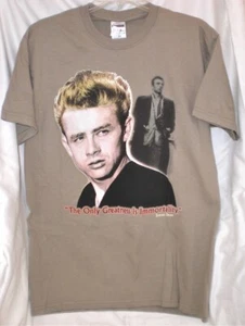James Dean Immortality Tan T shirt 100% cotton preshrunk sz LARGE New w/ tag - Picture 1 of 2