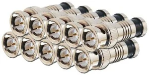 BNC Male Compression Connectors RG59 Coax Cable Adapter (10 Pack) - Picture 1 of 1