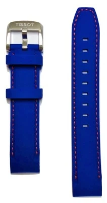 Pulseira de relógio original Tissot Quickster T095410A/T095417A borracha azul 19 mm  - Imagem 1 de 4