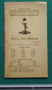 Signal Aide Memoire War Memorabilia Peace Keeping Just After WW 2 - Picture 1 of 4