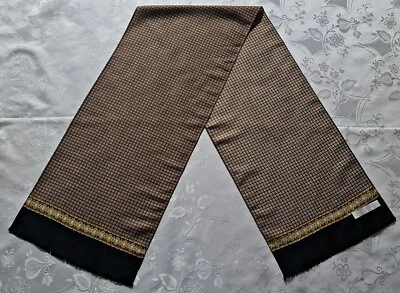 BUFANDA CABALLERO VINTAGE AUTÉNTICO ARTE GEOMÉTRICO MARRÓN VERDE LARGO HOMBRE Foto 1 de 4