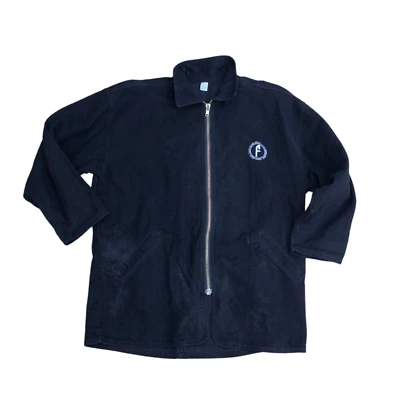 Винтажная мужская тяжелая толстая джинсовая куртка CELLINI средний размер черная с логотипом F - Изображение 1 из 4