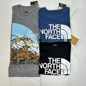 LOTE (3) Camiseta The North Face Para Hombre L Gris Azul Negro Medio Cúpulo Logo Nuevo con Etiquetas L6 - Imagen 1 de 6