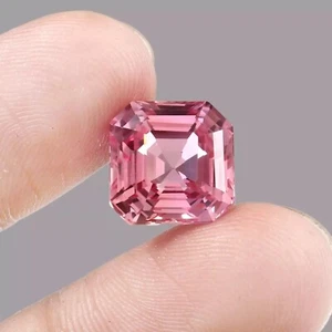 Natural Flawless 9.48 Ct Ceylon Padparadscha Sapphire Loose Asscher Cut Gemstone - Picture 1 of 4