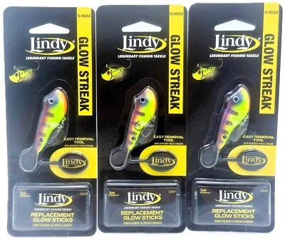 Lot of (3) Lindy Glow Streak Fishing Lures · 2in · 5/16 oz · Viral Perch - Image 1 of 3