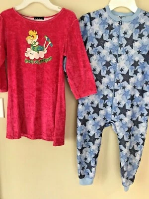 Lot of 2 Girl's Pajamas Girls  Sz 6, OshKosh & Soft Hype Velour Hot Pink lot - Image 1 of 4