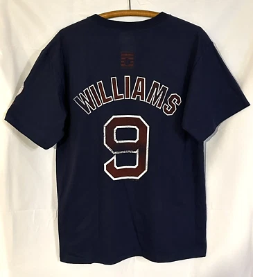 全新带标签 Ted Williams 波士顿红袜队 #9 男式大号 Majestic Cooperstown 蓝色 T 恤 — 第 1/4 张图片