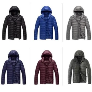 Herren Leichter Baumwolle Daunen Mantel Warm Puffer Jacken Gesteppt Oberbekleidung Slim - Bild 1 von 17
