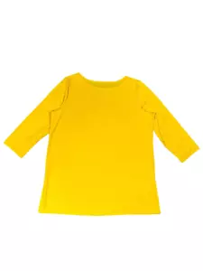 Susan Graver Women Yellow Modern Essentials Liquid Knit 3/4 Sleeve Tunic Size L - Picture 1 of 8