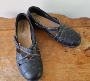 Clarks Ashland Spin, Women’s Black Leather Mary Jane Shoes Slip On, Size 8.5 M - Picture 1 of 9