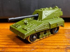 🎖 Matchbox 1976 Rolamatics No. 70 S.P. Gun Green Tank diecast military vehicle