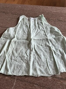 VTG Green Linen "Pemae" 0-3 months Handmade Infant's Dress/Slip..Embroidered - Picture 1 of 4