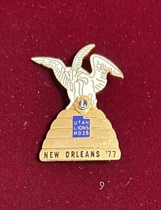 Lions Club Pin Vintage Utah Lions MD 28 New Orleans 1977 Bee Hive Neu - Bild 1 von 2