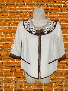 BNWT WOMENS PRINCIPLES UK 8 IVORY 100% LINEN OCCASION FORMAL PARTY BLAZER JACKET - Picture 1 of 3