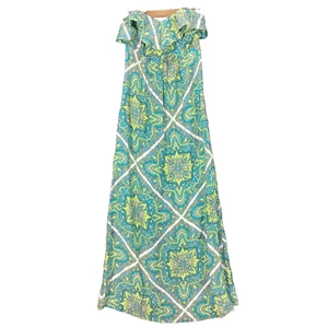 Alice & Trixie Silk Maxi Dress Strapless Vibrant Paisley Empire Ruffle Size M - Picture 1 of 10