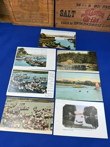 7 Postales Antiguas C.1910 feat. Canoas en Kennebunkport, ME ~ Carreras, Casa Barco - Imagen 1 de 13