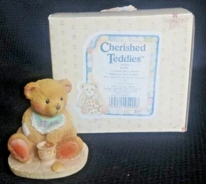 Cherished Teddies "Benji" 1991 Porcelain Teddy Bear P Hillman #950548 Katie Box - Picture 1 of 9