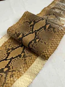 Real snake leather, genuine snakeskin hides, long and wide python leather 2 oz - Picture 1 of 10
