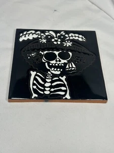 Schwarz & Weiß Sugar Skull 6 Zoll Fliese Wohnkultur Frauen - Bild 1 von 5