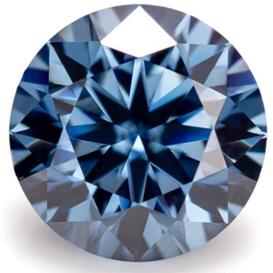 Fancy Cut Round Shape Moissanite Vivid Blue VVS Loose Gemstones With Certificate - Bild 1 von 13