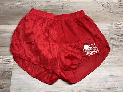 Винтажные красные блестящие веселые шорты Soffe Wet Look Appleton Rum промо шорты S - Изображение 1 из 4