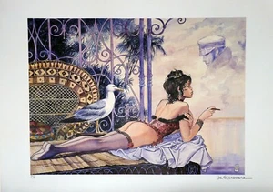 MANARA STAMPONE FIRMATO ESMERALDA E CORTO MALTESE GRANDE - Picture 1 of 1
