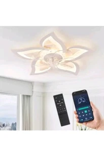 Flower Ceiling Fans with Lights, Small 27 Inch Modern Low Profile Ceiling Fan - Picture 1 of 7