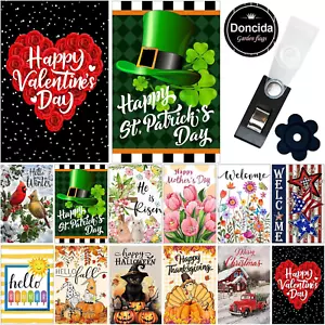 Seasonal Garden Flag Set of 12 Double Sided 12X18 Inch Small Yard Flags - Picture 1 of 12