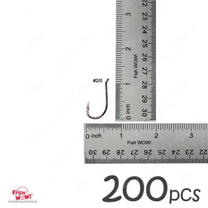 200 un. 2/0 Pesca 2x Fuerte Pulpo Gancho Hi-carbono Negro Níquel J Gancho PescadoWOW - Imagen 1 de 4