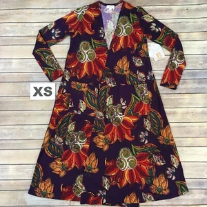 XS SARAH Cardigan LuLaRoe MULTICOLORE FLOREALE su VIOLA; taglie 00-4 maglione spolverino - Foto 1 di 4