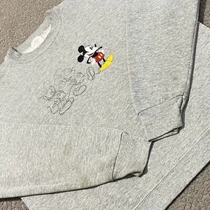 Mickey & Co Sweatshirt Mens L Gray Embroidered Walt Disney World Pullover - Picture 1 of 18