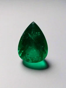 2,46 Karat AAA+ intensiv grün natürlich lose brasilianische Smaragd-Birnenschliff - Bild 1 von 11