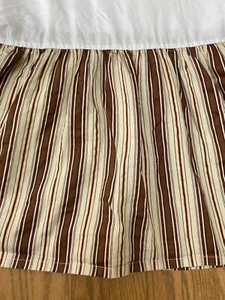Chaps Ralph Lauren Chandler Stripe QUEEN Bed Skirt Brown & Beige/Tan 14.5" Drop - Picture 1 of 7