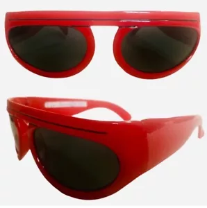1970’s Mod Style Thick Red Framed Sunglasses, Made in France, Deadstock - Picture 1 of 3