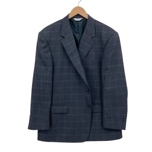 Joseph & Feiss Men’s 44S Blazer Gray Windowpane Check Wool Sport Coat Jacket - Picture 1 of 19