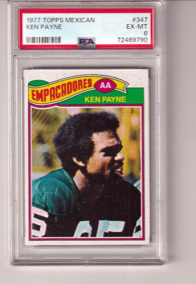1977 Topps Mexican  # 347 KEN PAYNE  Packers  Landston Ok Pack fresh  PSA 6 - Image 1 of 1