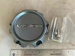 Vision Wheels Gunmetal Wheel Rim Hub Cover Center Cap C353GM-6V 6 Lug - Picture 1 of 4