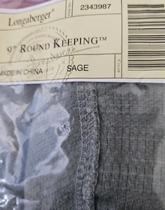 Longaberger 9" Round Keeping Basket Liner Sage Fabric Material - Picture 1 of 1