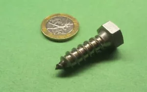 316 Stainless Steel Hex Head Lag Screw 3/8 Threads x 1.25" Length, 10 pcs - Picture 1 of 12