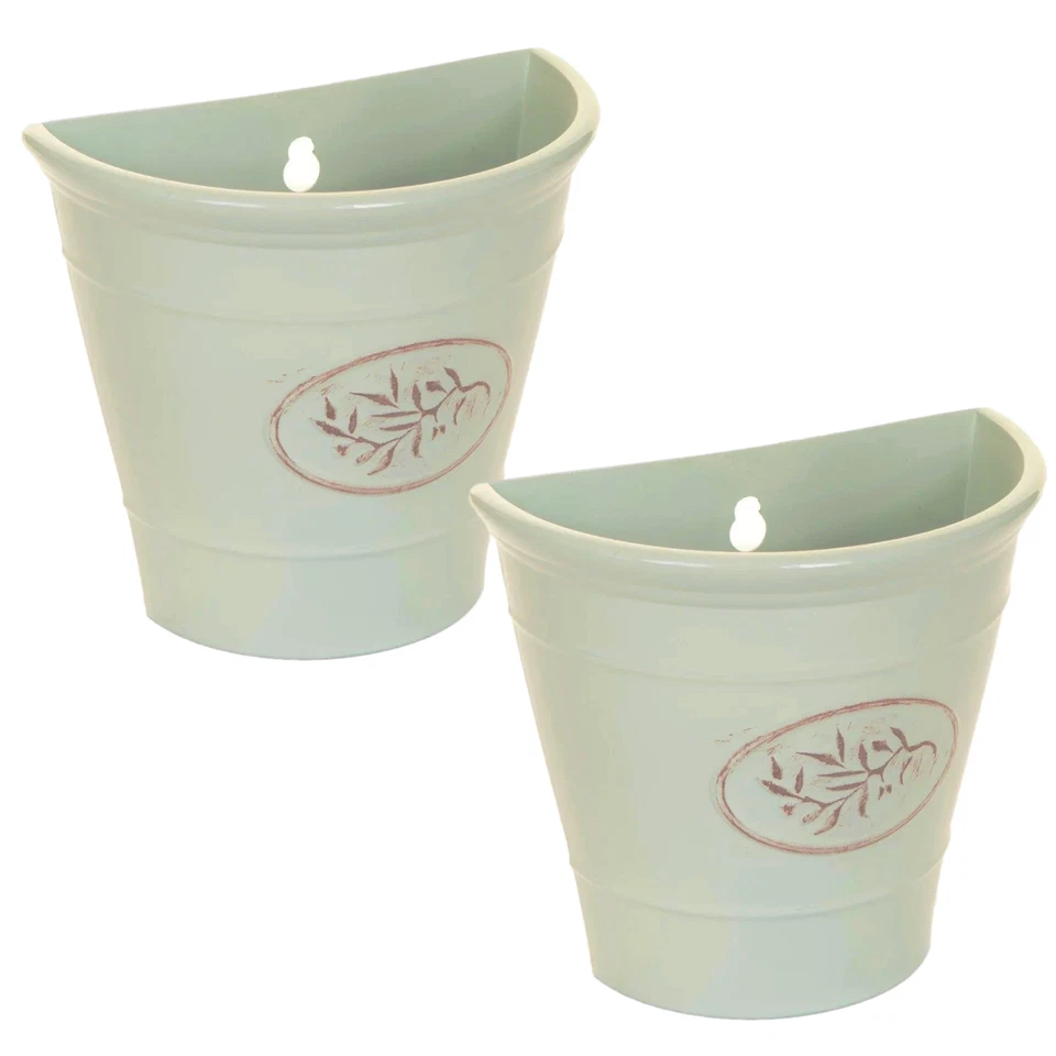 2Pcs Wall Hanging Plastic Planter Flower Plant Bucket Basket Outdoor Garden - Image 1 of 1