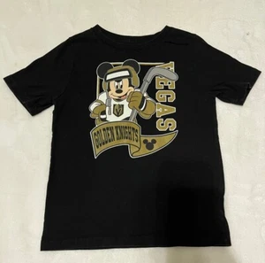 Vegas Golden Knights Shirt Youth Size 7 Black NHL Hockey Mickey Mouse - Picture 1 of 4