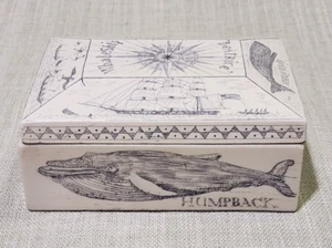 COMOY'S BEATRICE WALSCHIFF FAUX SCRIMSHAW DECKEL SCHMUCKKÄSTCHEN SIGNIERT HH - Bild 1 von 9
